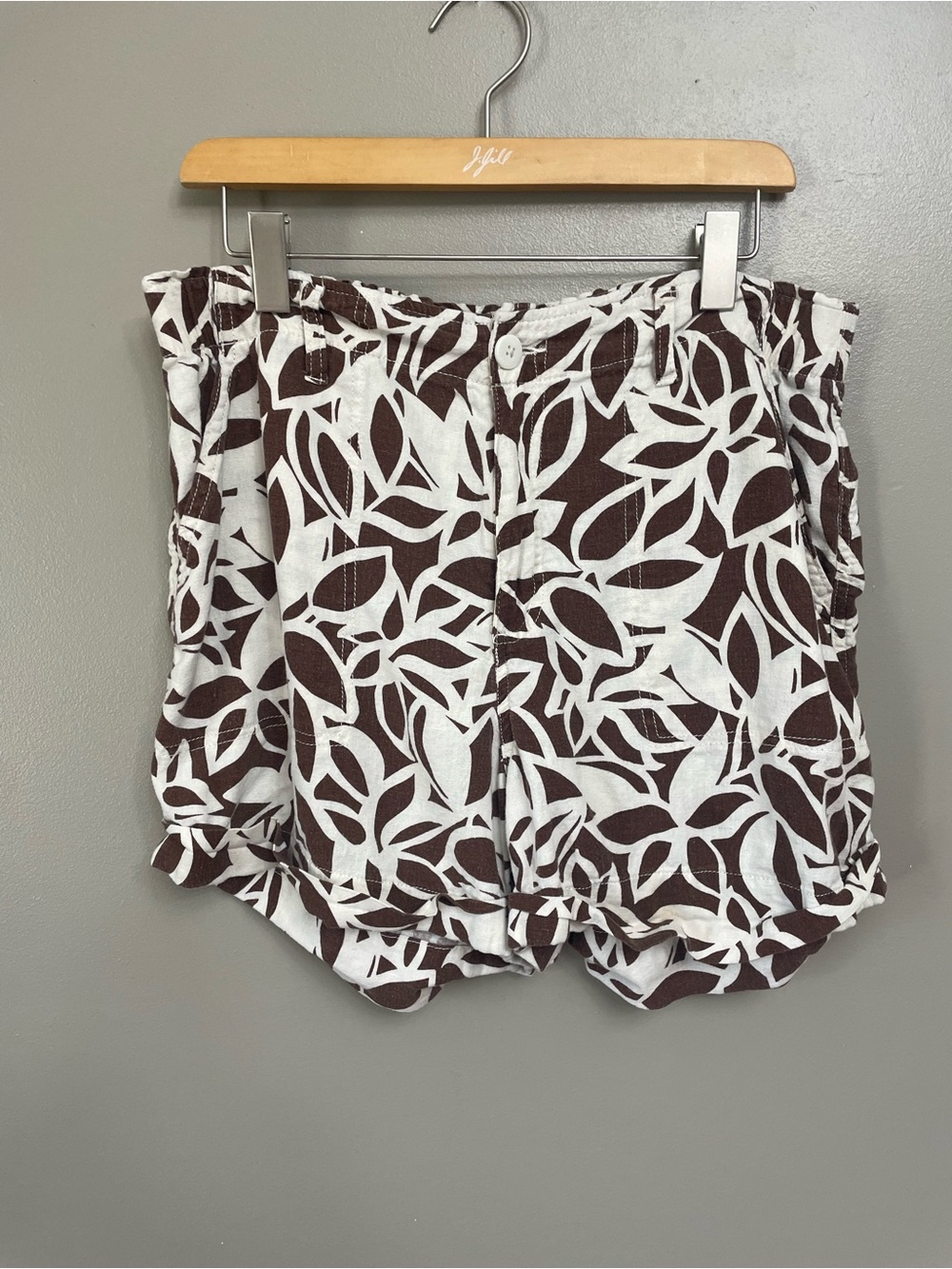Sanctuary women’s XL linen shorts brown cream